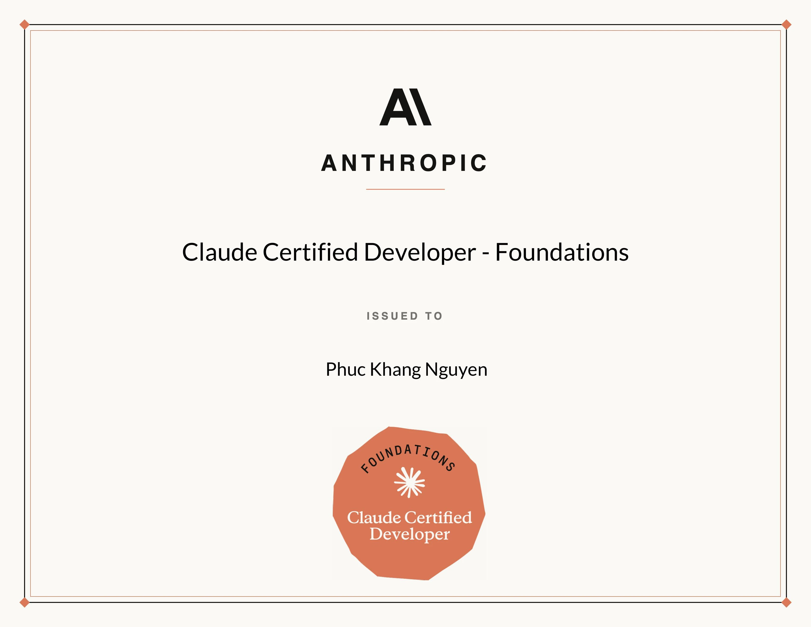 Claude Certified Developer - Foundation