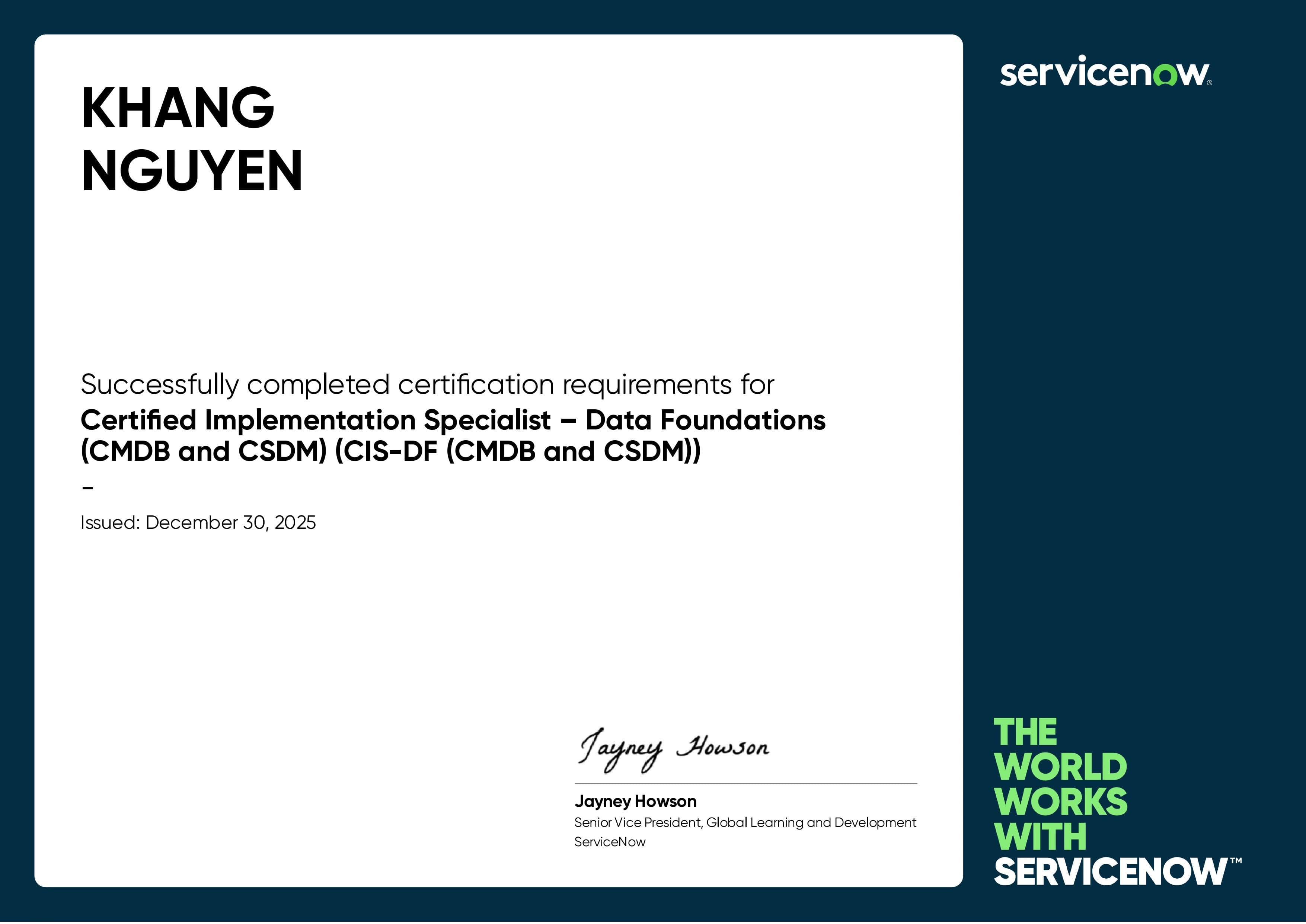 ServiceNow Certified Implementation Specialist - Data Foundations