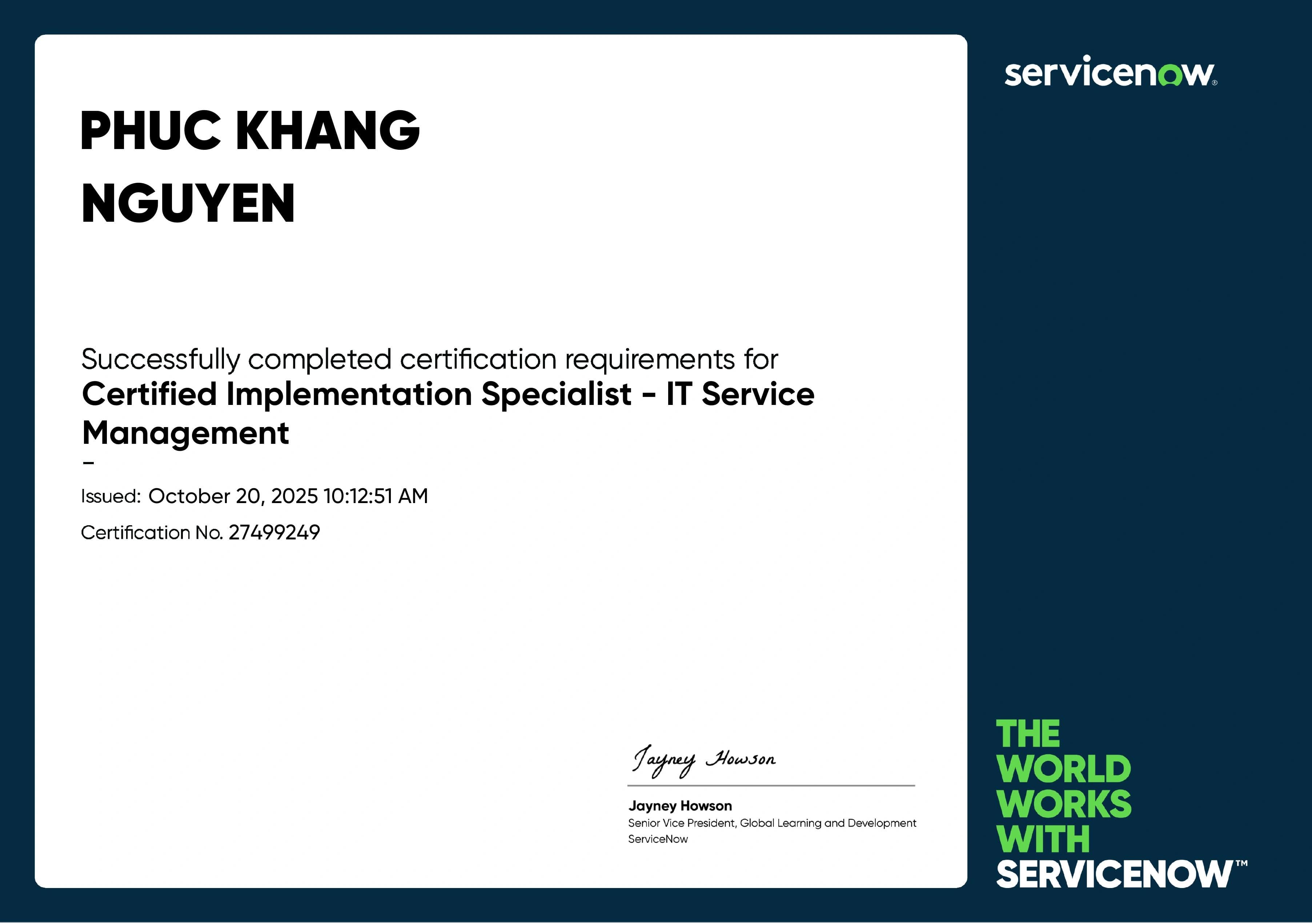 ServiceNow Certified Implementation Specialist - ITSM